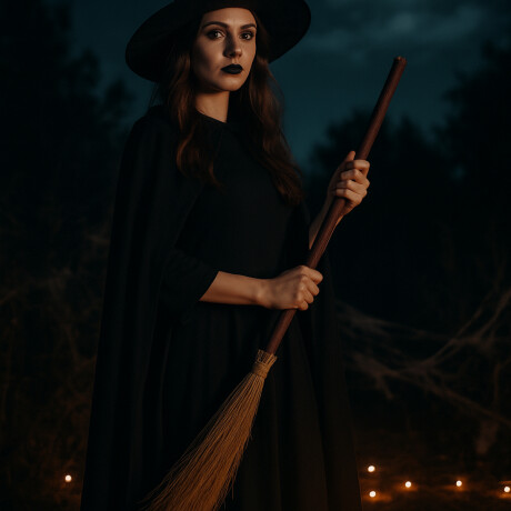 Escoba de bruja mágica decorativa Halloween Sc