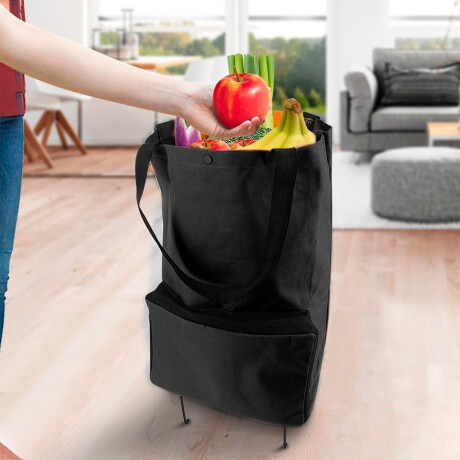 Carro de Compras Plegable Ruedas y Bolsillo Feria 20L 001
