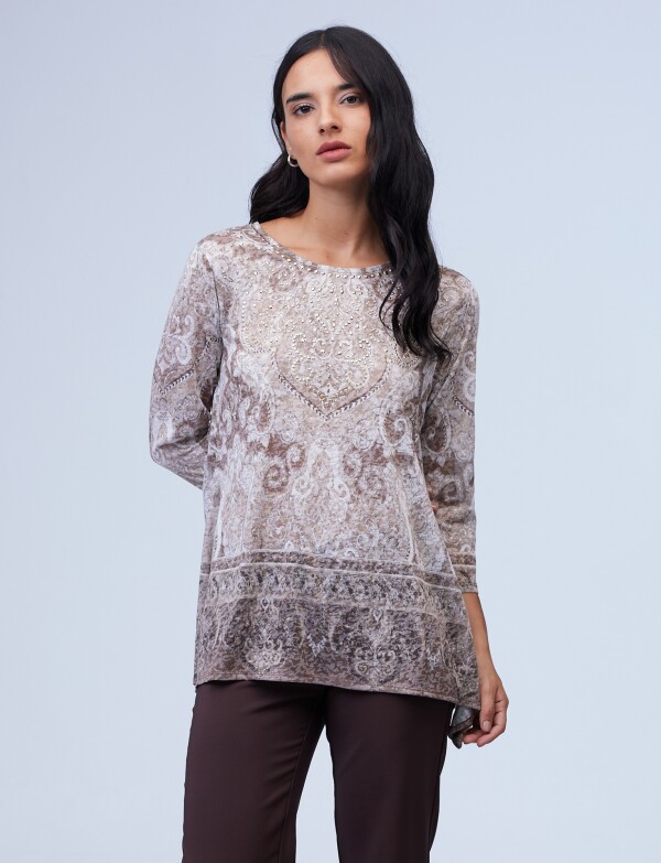 Blusa Brillos TOSTADO/MULTI