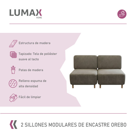 Pack x2 Sillón Modular Lumax de encastre Orebo en caja Gris