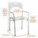Silla Para Aducha Plegable Altura Ajustable Brazos Respaldo Sin Color