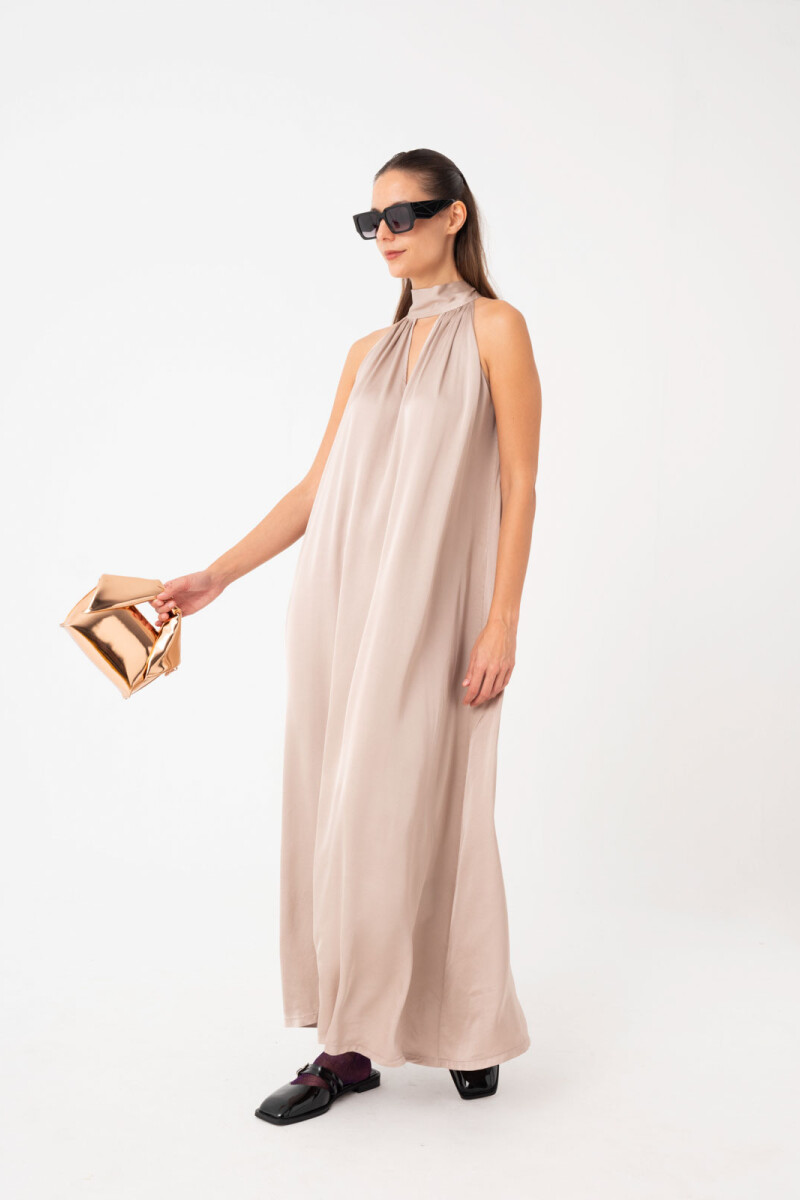 VESTIDO HALTER Beige