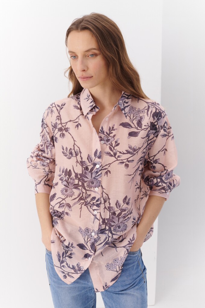 CAMISA JULIETA FLOR ROSA TE