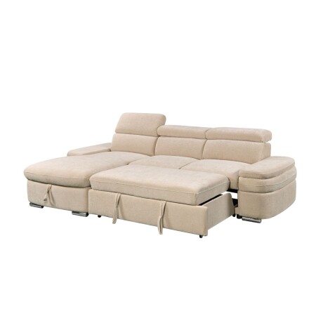 Rinconera cama Nikos - Tela Microfibra - Chaise izquierdo City 102 (Beige)
