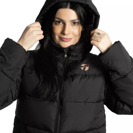 Campera Abrigo Topper Parka Imperm C/ Capucha Dama Negro