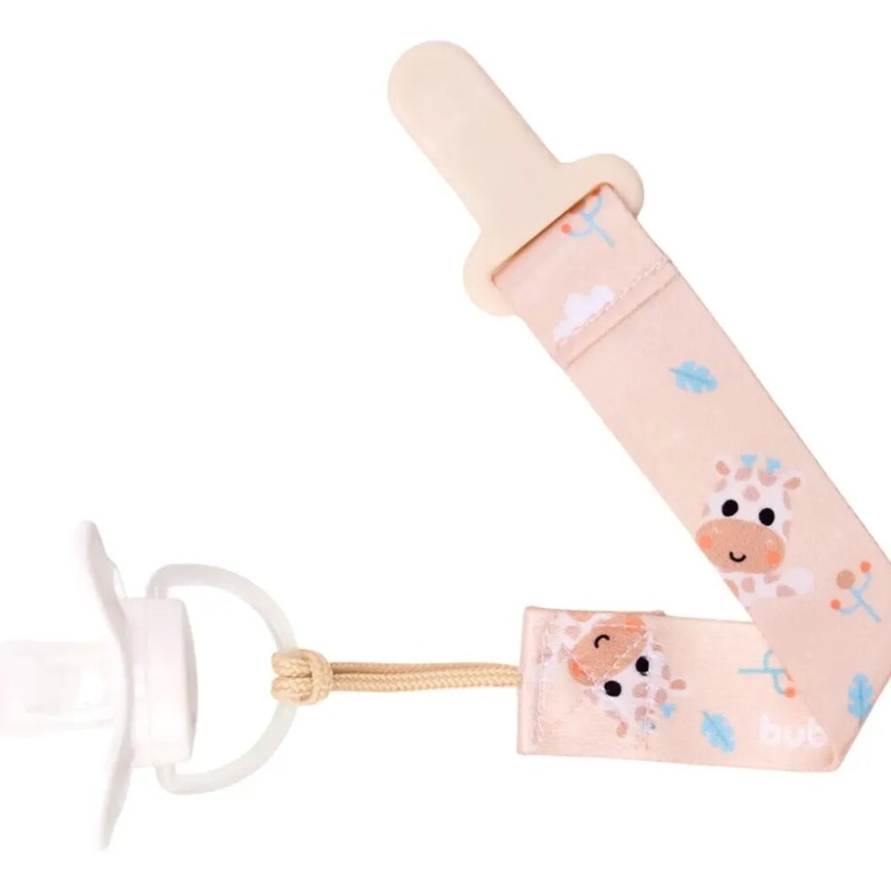 Clip para chupete BUBA animales jirafa beige pastel