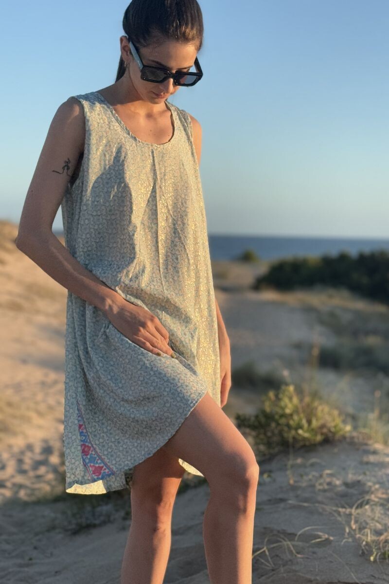 Vestido gota Celeste
