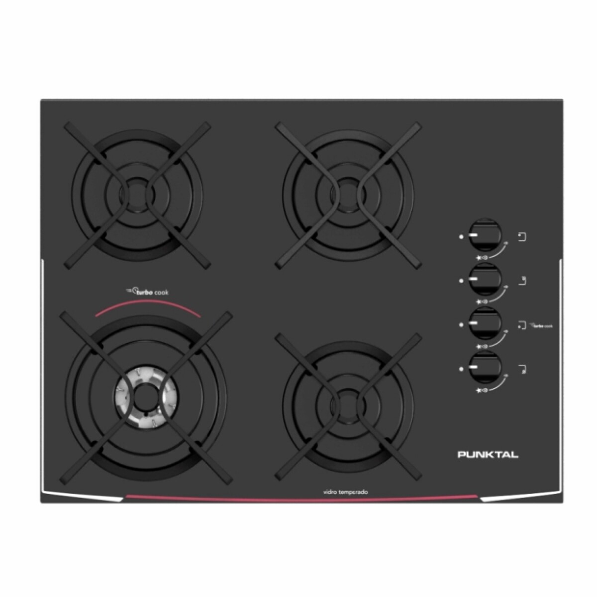 Anafe Empotrable Punktal PK-AG940 4 Hornallas - NEGRO 