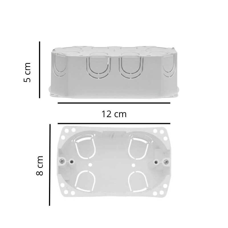 CAJA LLANA 3 MODULOS AUTORROSCANTE YESO Caja de Embutir 3 Módulos Autorroscante para Yeso Blanco