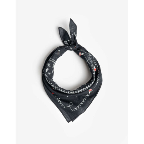 Pañuelo De Algodon Estampado Negro