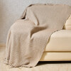 Manta para sillón y cama algodón Beige Waffle 250cm