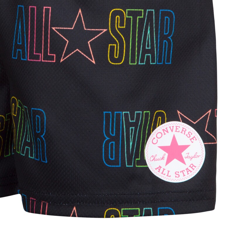 Conjunto All Star Boxy Tee Mesh de Niña Negro
