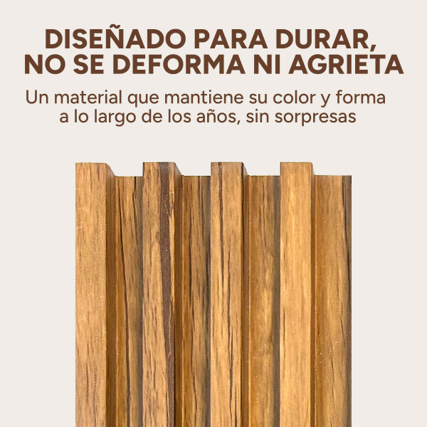 Pack x30 Wpc Simil Madera Wall Panel Lambrin 2.90x16.7 Color Marrón Madera 3