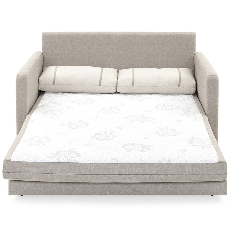 SOFA CAMA 1.46 MTS - PARRILLA EXTENSIBLE - TELA BEIGE - ALMOHADONES PEQUEÑOS EN TELA CLARA SOFA CAMA 1.46 MTS - PARRILLA EXTENSIBLE - TELA BEIGE - ALMOHADONES PEQUEÑOS EN TELA CLARA