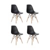 Pack 4 Sillas De Comedor Eames Lumax De Diseño Moderno Con Patas De Madera Negra