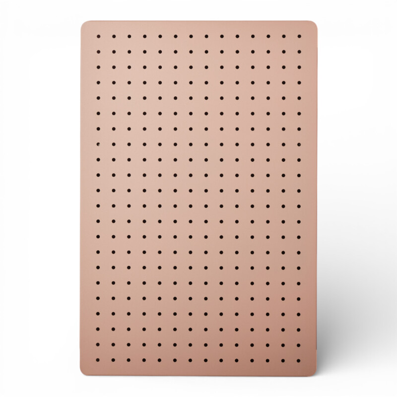 Panel perforado pegboard metálico organizador de pared 60x40 cm – Multiuso para el hogar Rosado