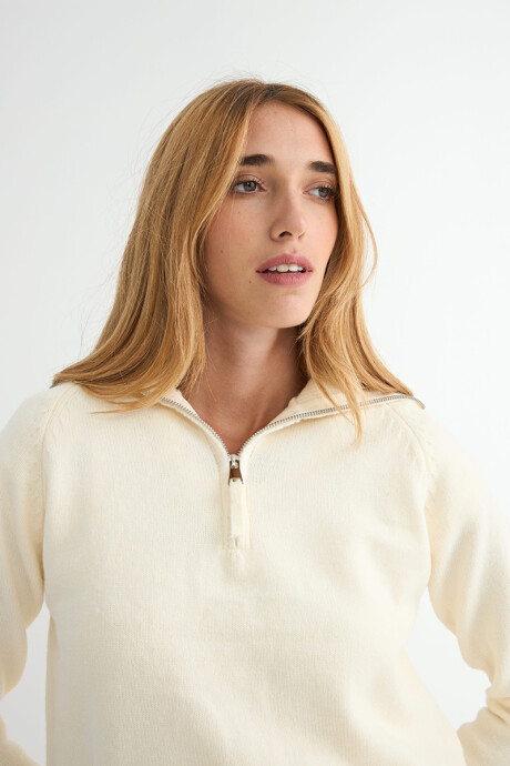BUZO OLMO 1/2 CIERRE BEIGE