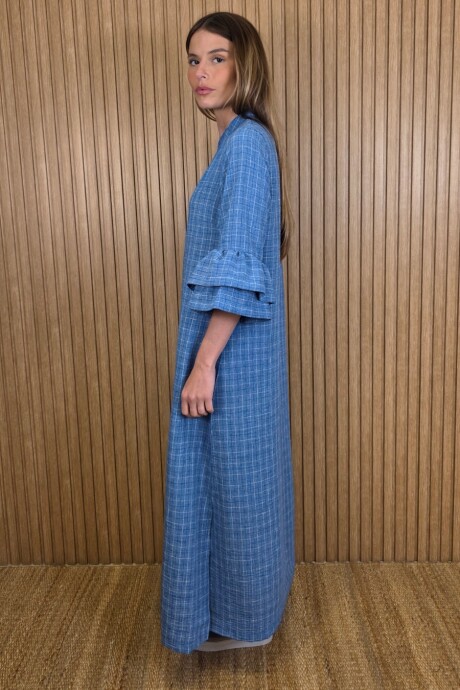 Vestido Flamenco Cuadros Azul