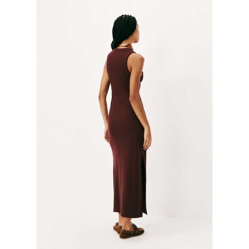 VESTIDO MIDI FEM VERMELHO ESCURO