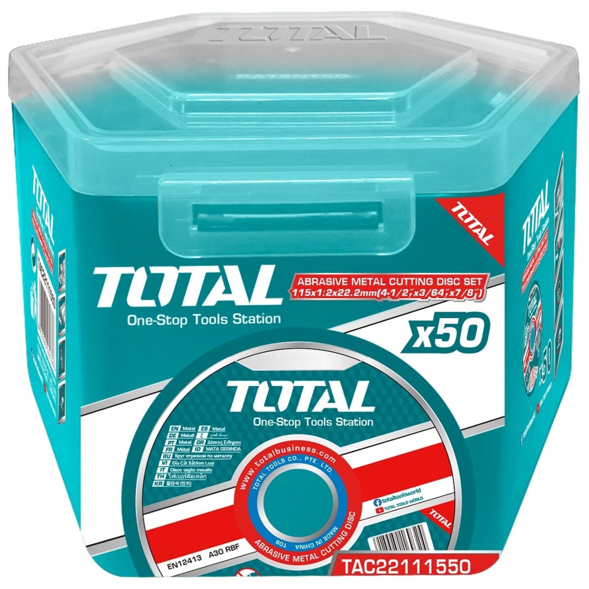 Set 50 Discos Corte Metal Para Amoladora 4.1/2" - 1.2mm 