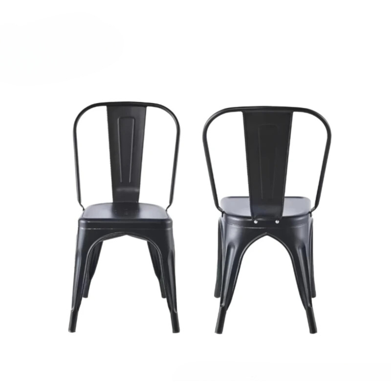 Silla Tolix Reforzada Interior/exterior Metalica Comedor Negro