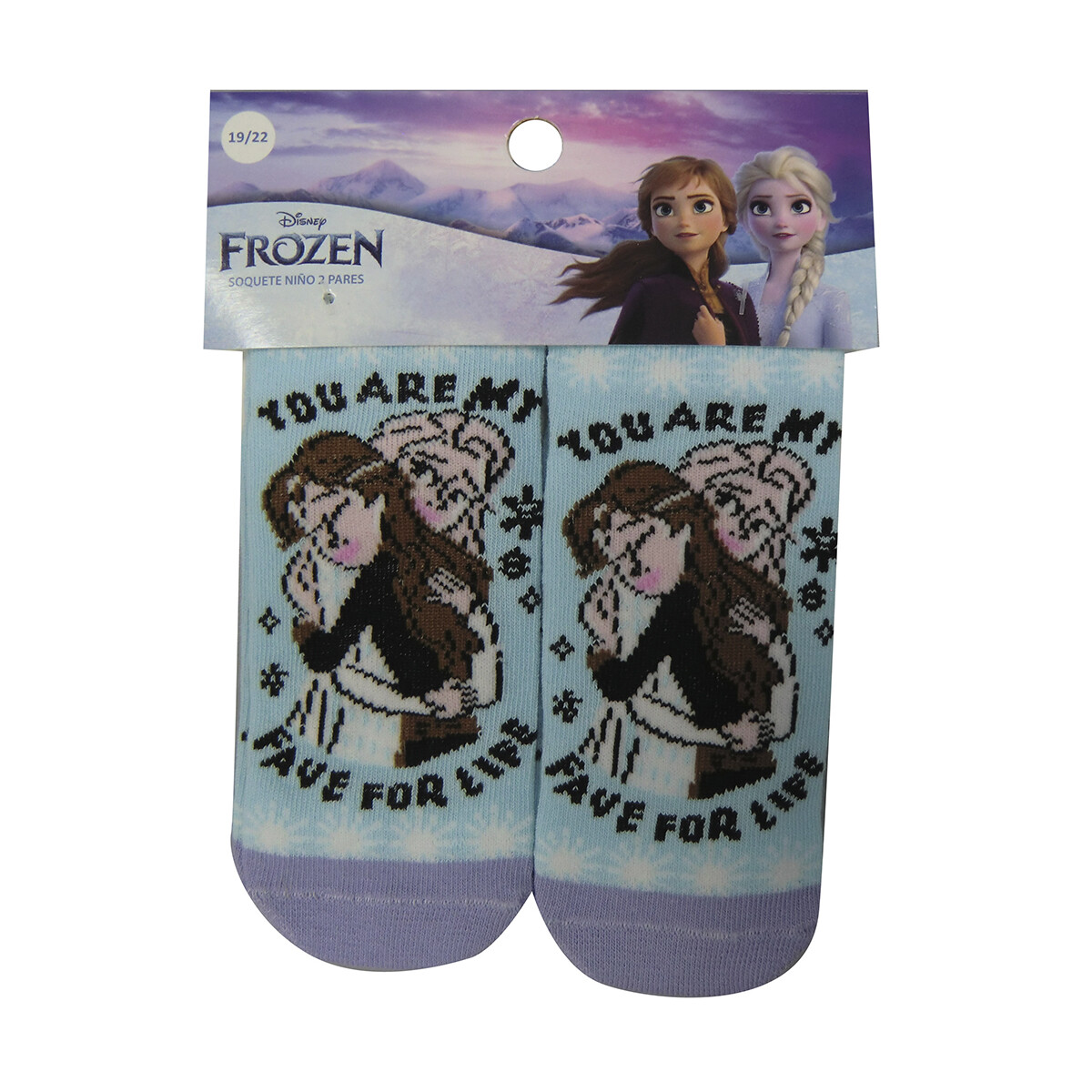 Pack x 2 Medias Soquetes Infantiles Frozen Talle 19/30 