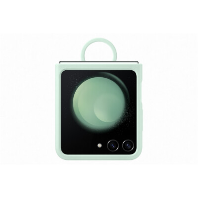 Funda Silicone Cover con Anillo para Galaxy Z Flip5 Ocean Green