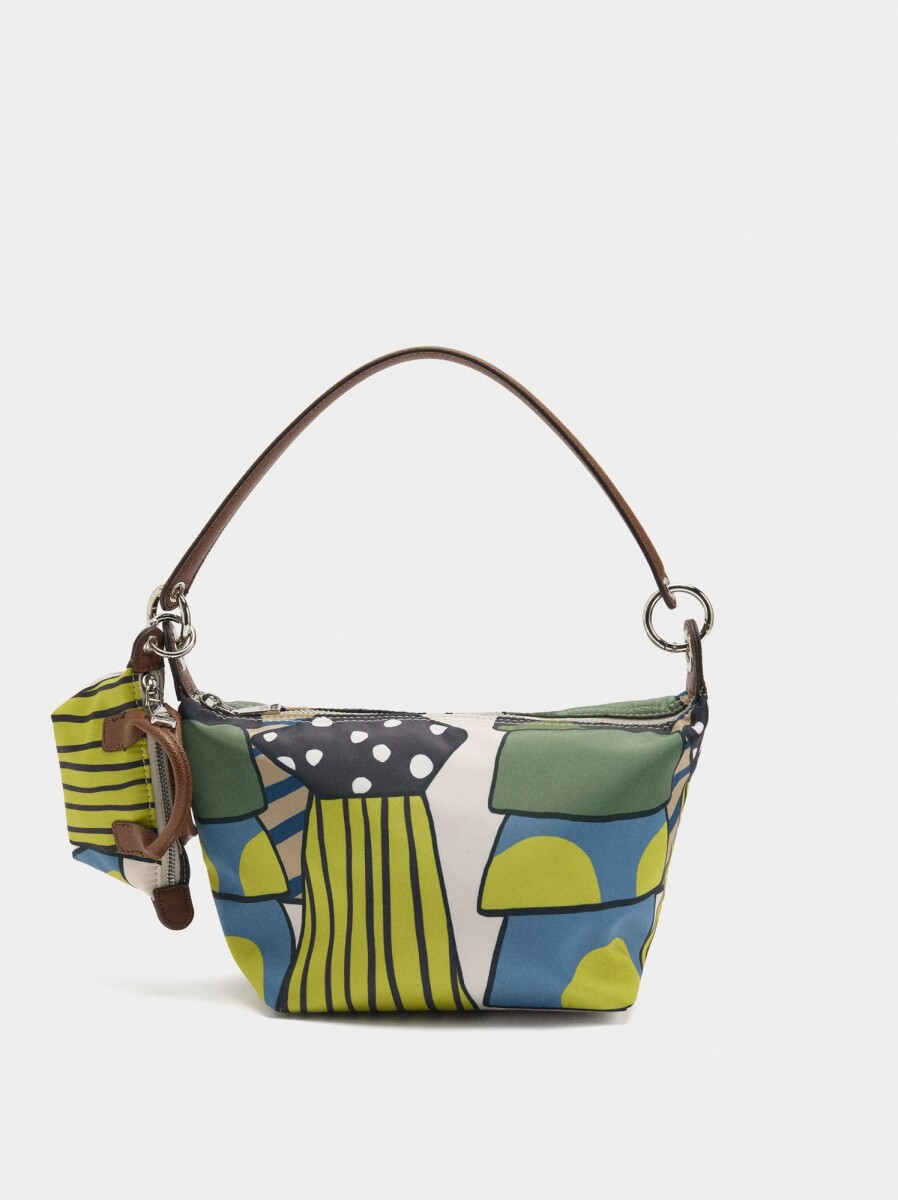 Bolso De Hombro De Nylon Con Pendiente - multicolor 