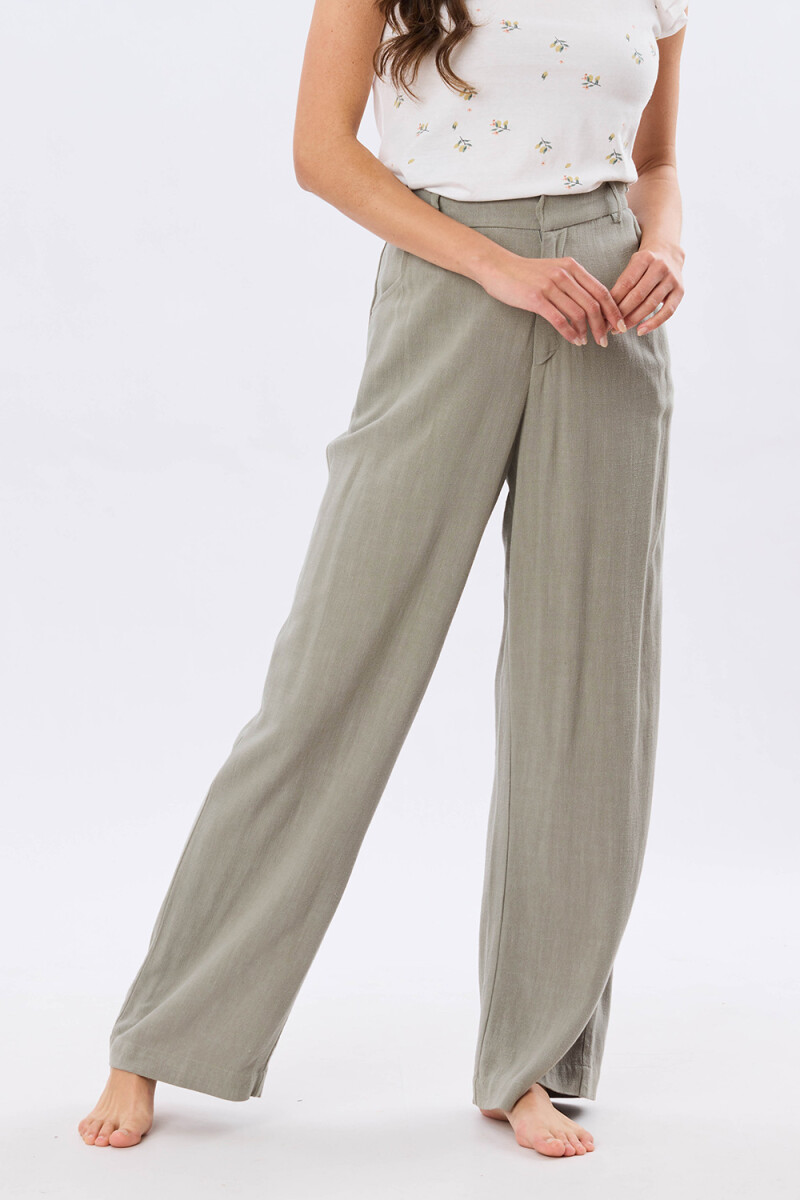 PANTALÓN DE LINO - Verde 