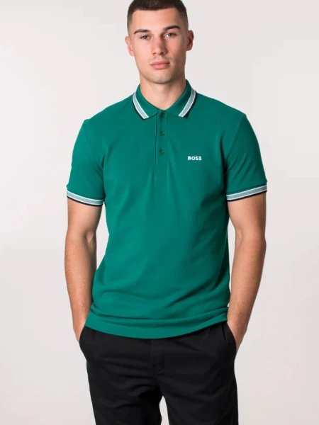 BOSS -Remera polo de algodón, regular fit, PADDY Verde