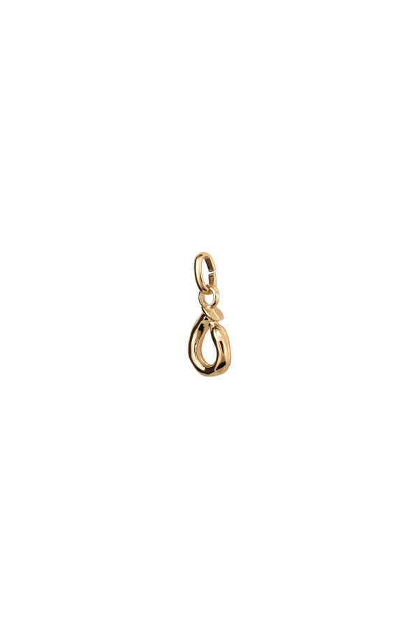 CHARM DE ALEACION DE METALES BAÑADO EN ORO DE 18 K CON FORMA DE LETRA O CON ARGOLLA Charm