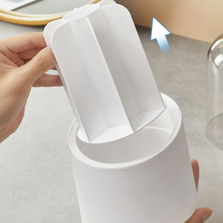 Organizador de brochas de maquillaje – 23.5x12cm – Plástico blanco y acrílico Blanco