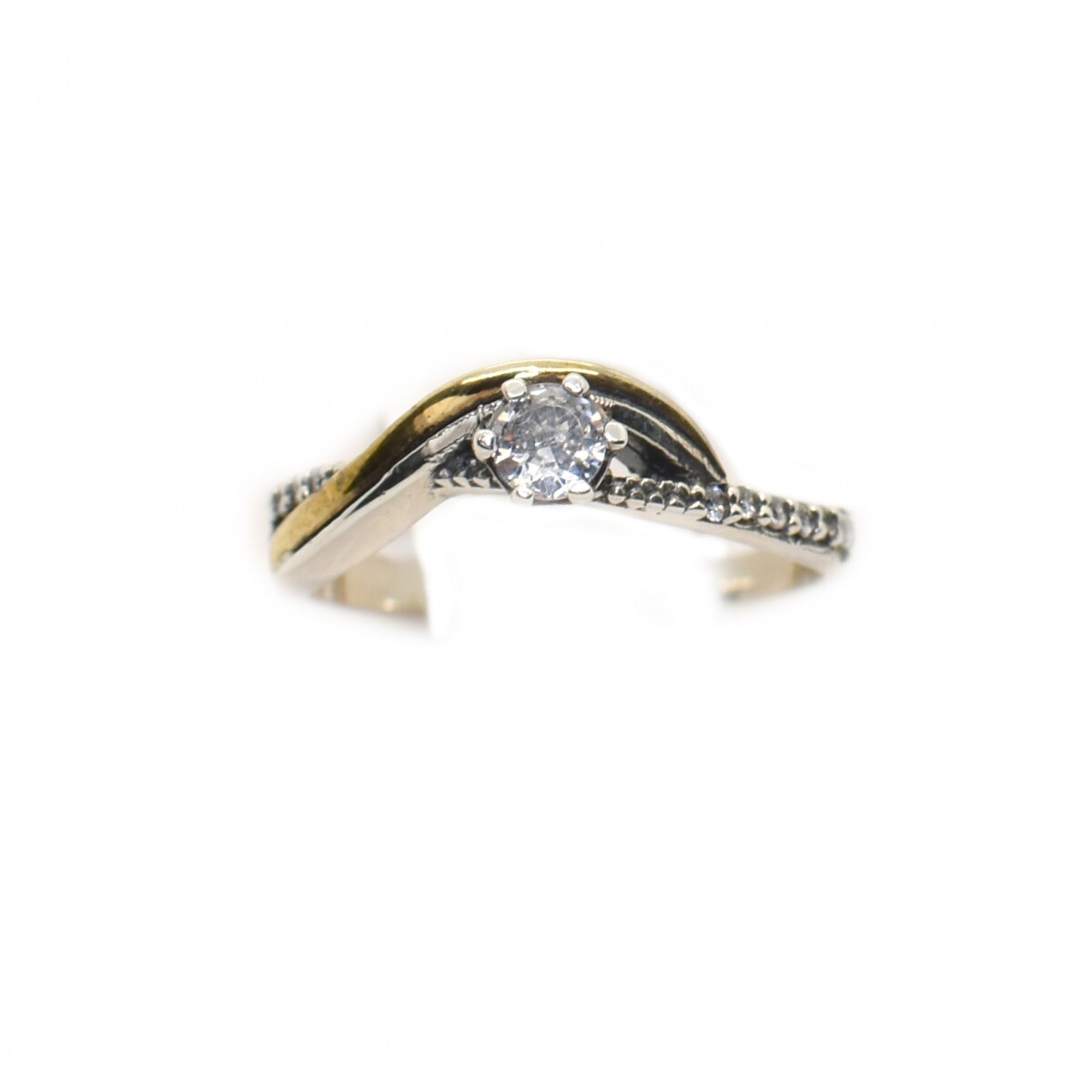Anillo en Oro y Plata 925 con Zirconias 