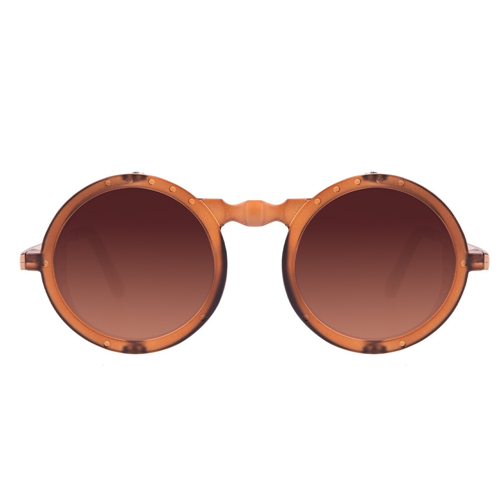 Lentes de Sol Chilli Beans Alok Redondo Unisex Gradiente Marón/Mate