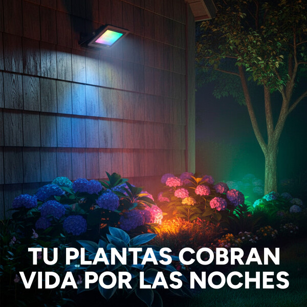 Foco Reflector RGB Control IP66 Exterior Interior 18 LED 20W Color Negro