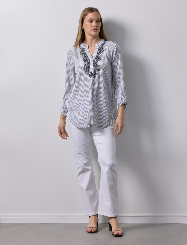 Blusa Det Bordado NEGRO/MULTI