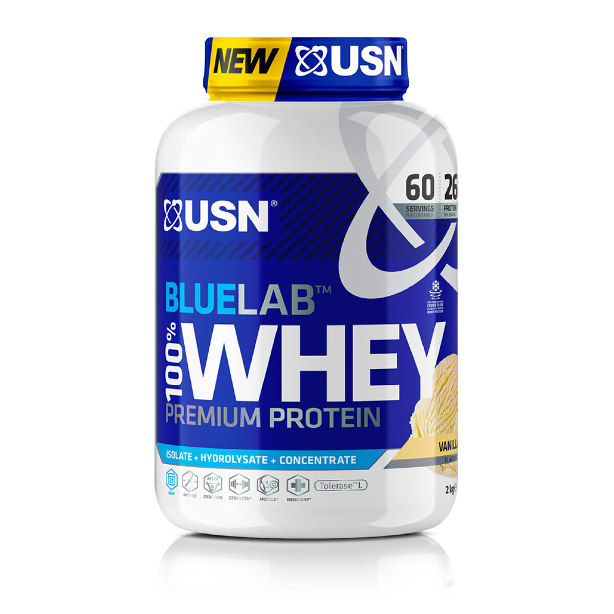 USN Blue Lab 100% Whey Protein 2kg - Vainilla 