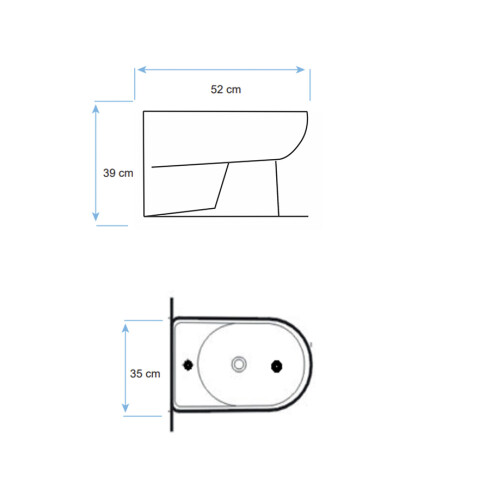 Bidet Con Transferencia Blanco Brillo 1 Agujero Blanco Brillo Aqualia Linea Baker 000