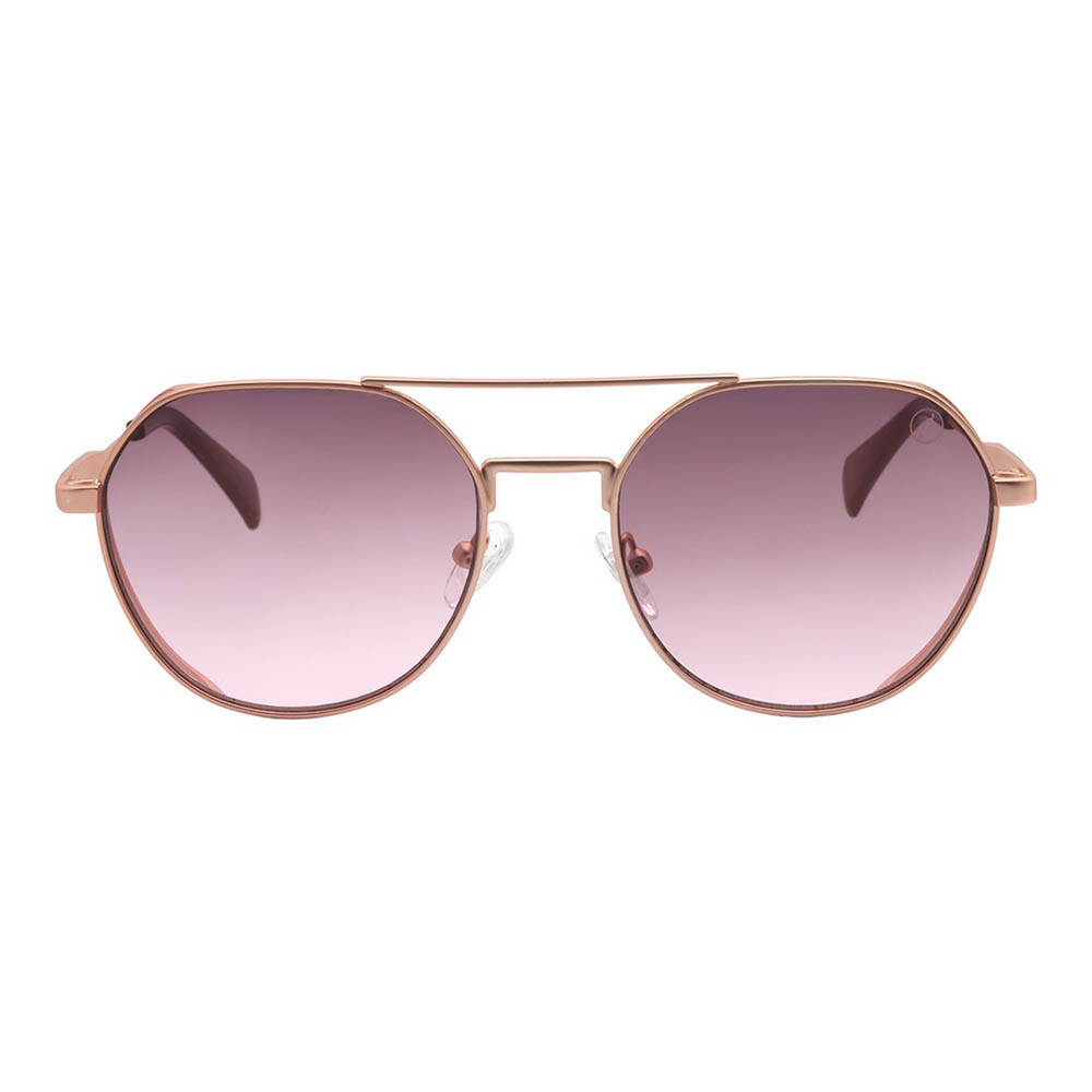 Lentes de sol De Acero Inoxidable Redondo Flap Gradiente Marón/Rose