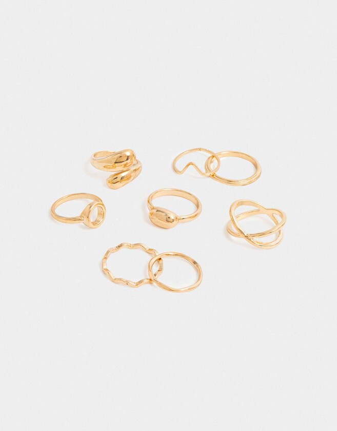 Sets Anillos Metal Anillos Sets De Metal - Dorado