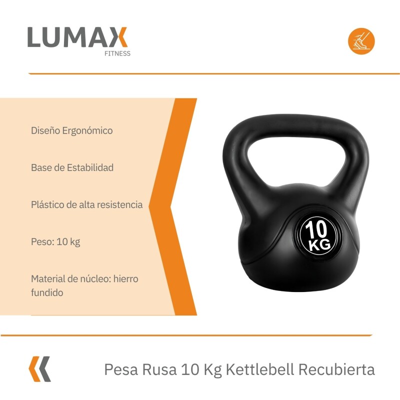 Pesa Rusa 10 Kg Kettlebell Recubierta Irresistible Pesa Rusa 10 Kg Kettlebell Recubierta Irresistible