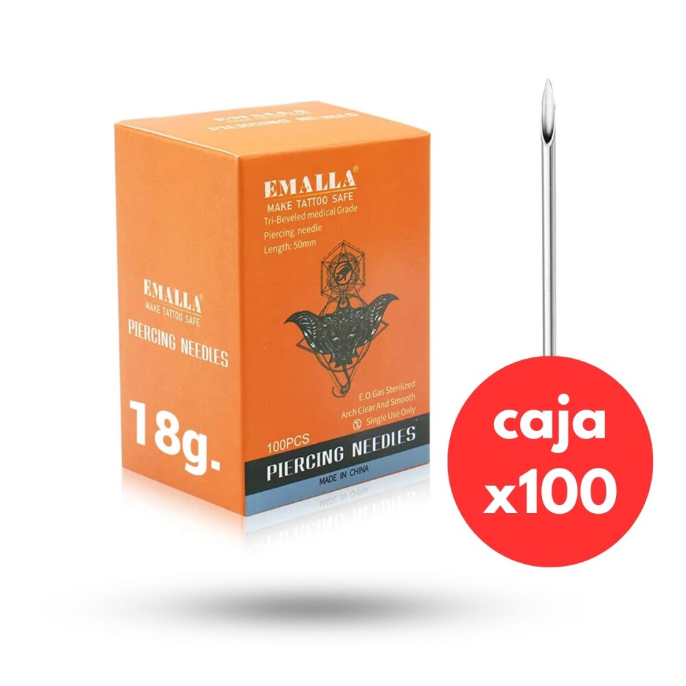 AGUJA AMERICANA - 18G - CAJA x 100u Aguja Americana - 18g - Caja X 100u