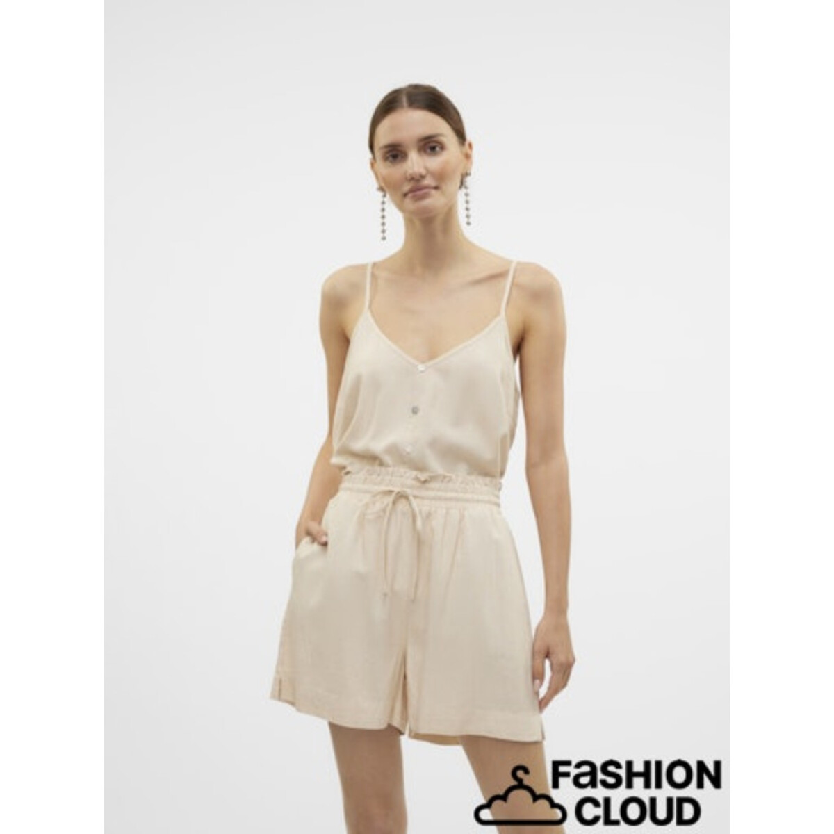 VMMYMILO SINGLET TOP WVN GA - OATMEAL 