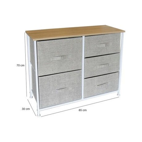 Mueble organizador con 5 cestos en tela Selecta Mueble organizador con 5 cestos en tela Selecta