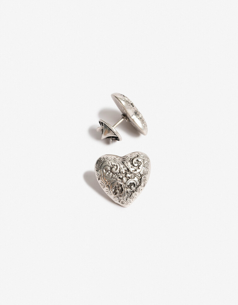 Prendedor Metal Prendedores Corazón Antique - Plateado Antique Silver