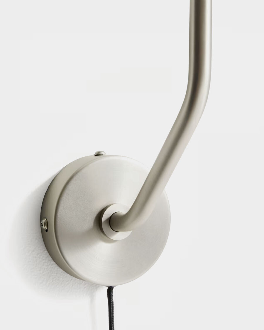 Aplique de pared Nelaia con acabado gris Aplique de pared Nelaia con acabado gris