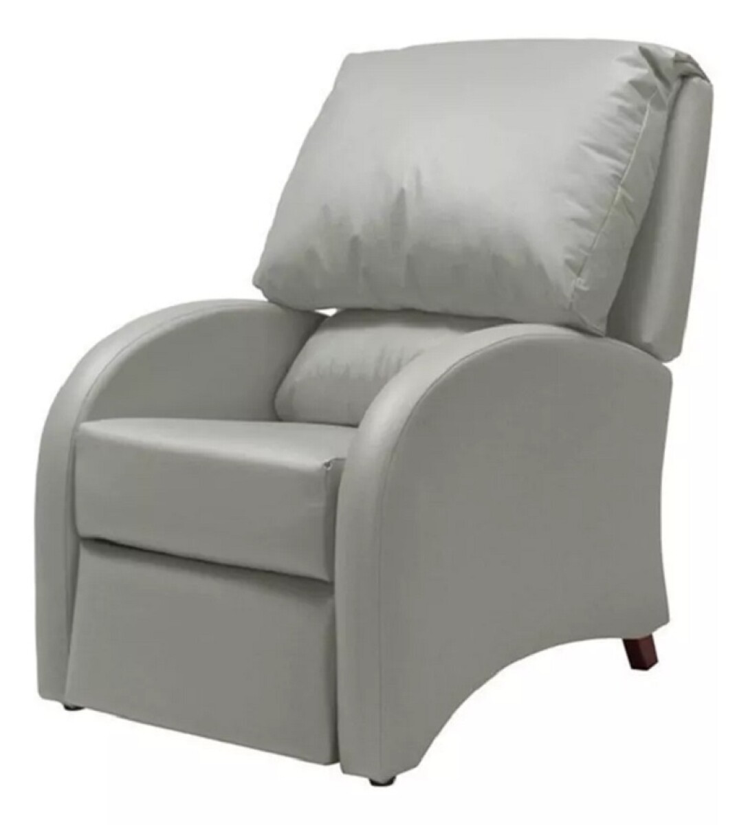 Poltrona reclinable manual tapizado en sintetico gris claro 