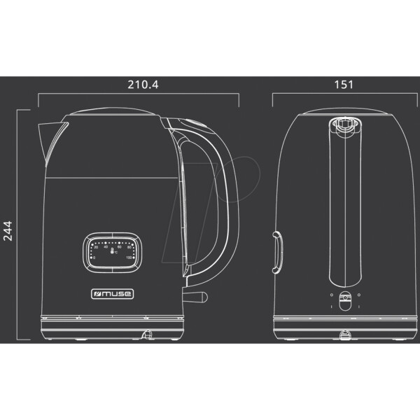 Jarra Eléctrica Muse Ms020dg Vintage 1.7 L CREMA