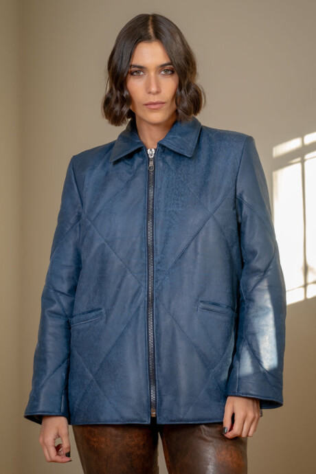 Puffer lia Azul gastado