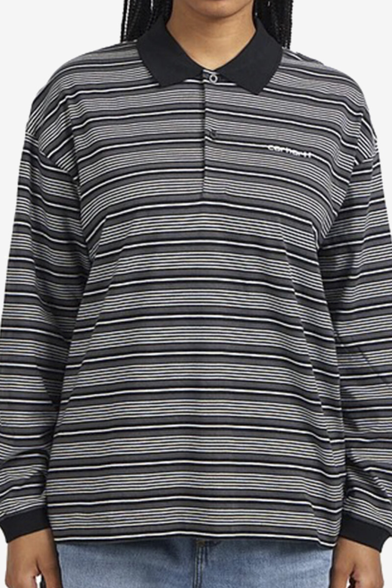 W' L/S LARGO POLO T-SHIRT Rayas